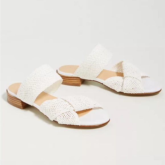 Anthropologie Shoes - Anthropologie “Gwen Raffia Mules” Sandals